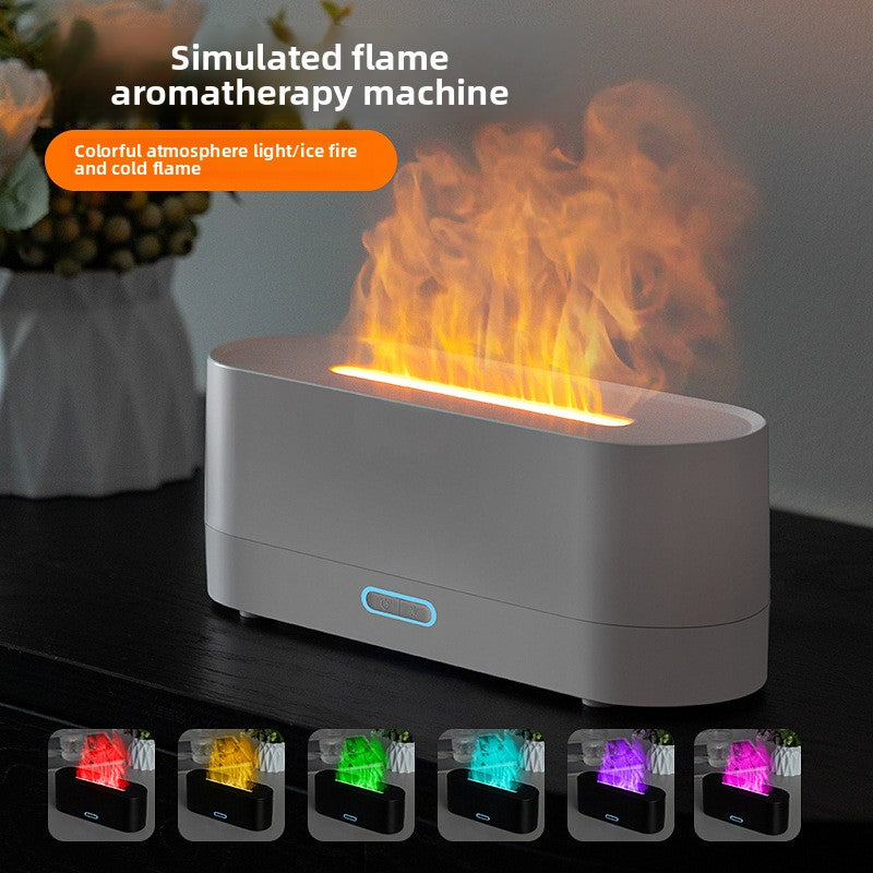 Desktop 7-Color Simulated Flame Aromatherapy Diffuser