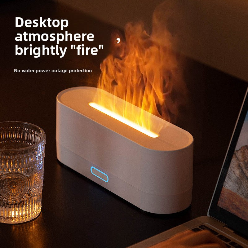 Desktop 7-Color Simulated Flame Aromatherapy Diffuser