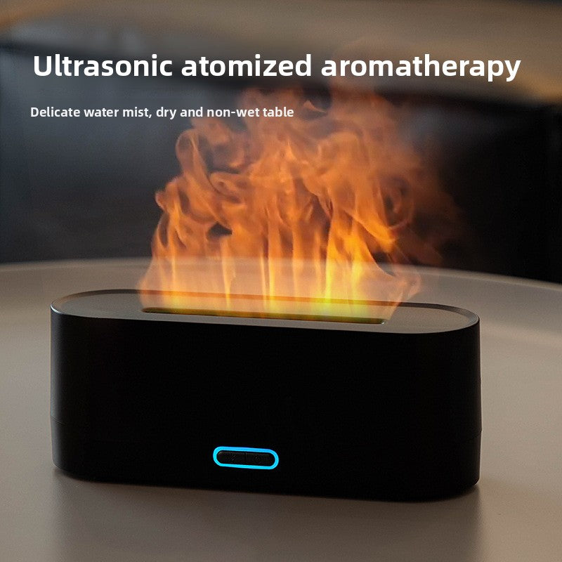 Desktop 7-Color Simulated Flame Aromatherapy Diffuser